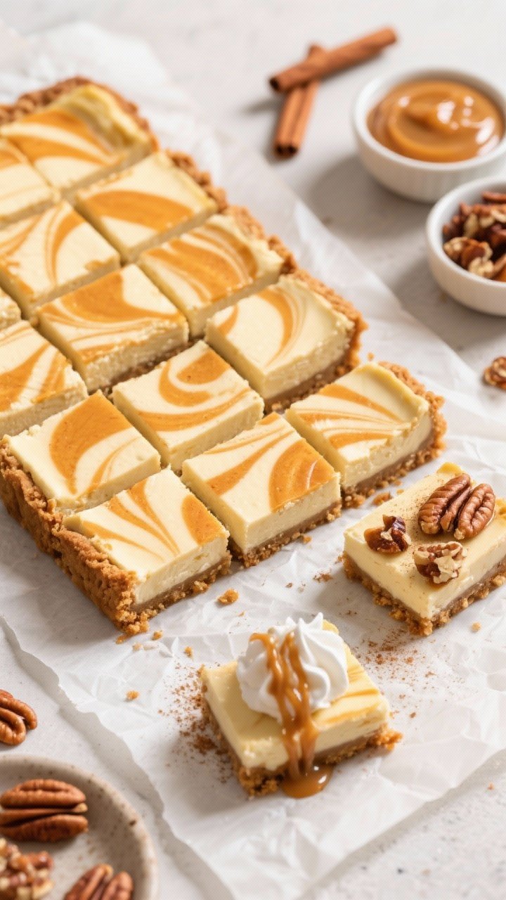 Overhead tasty top view: The slab lifted out and sliced into clean-edged bars on parchment, arranged