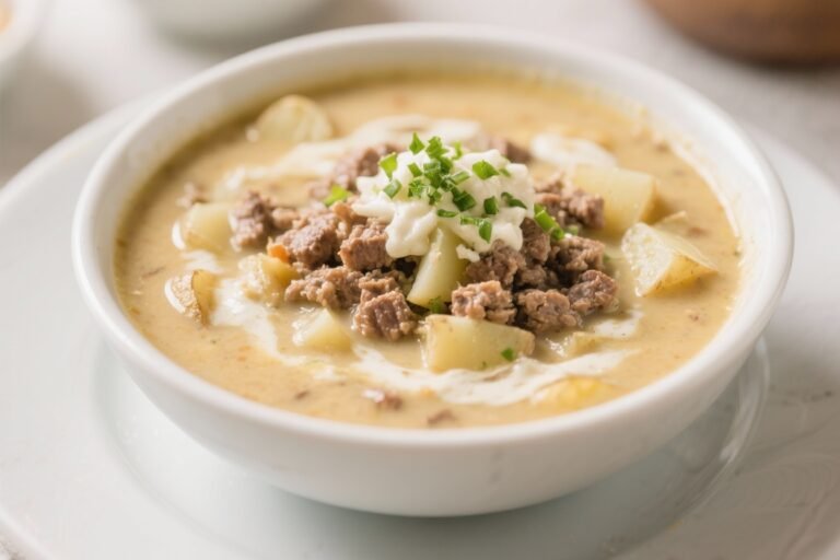 Ranch Hamburger Potato Soup – Hearty, Creamy, and Comforting