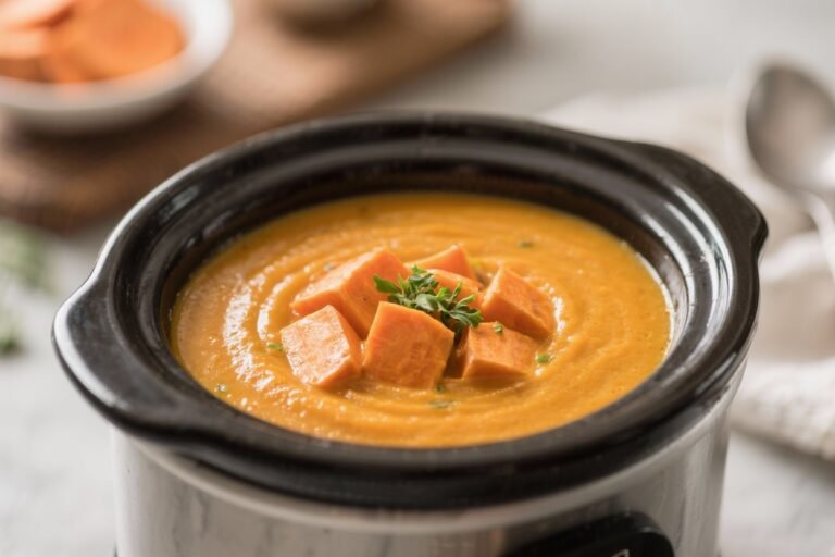 Slow Cooker Sweet Potato Soup – Cozy, Creamy, and Effortless