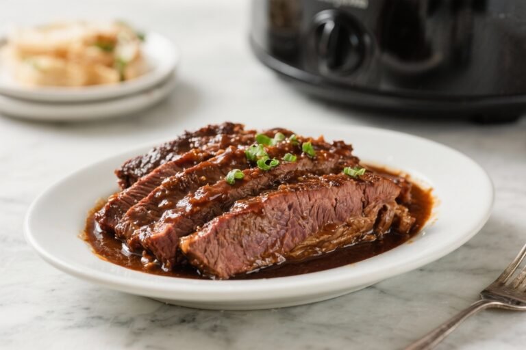 Crockpot BBQ Beef Brisket – Slow-Cooked, Tender, and Saucy
