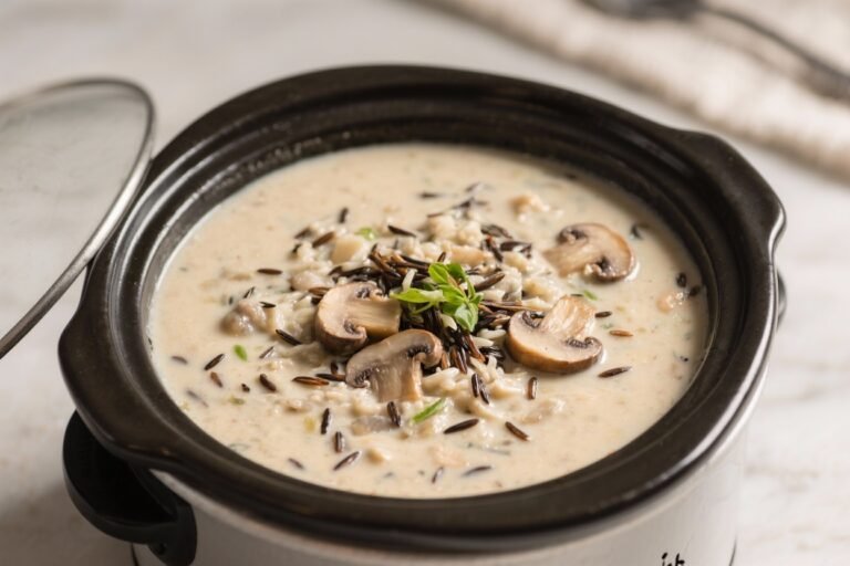 Crockpot Creamy Wild Rice and Mushroom Soup – Cozy, Hearty, and Easy