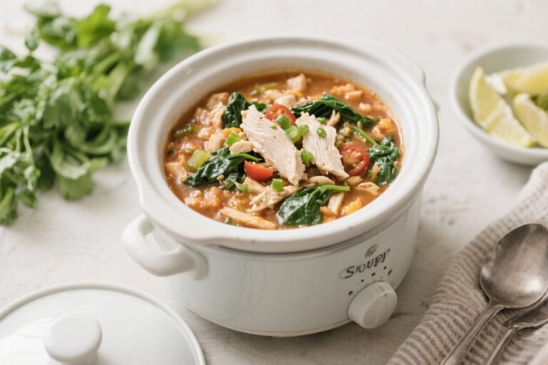 Slow Cooker White Chicken Chili With Spinach – Cozy, Creamy, And Easy