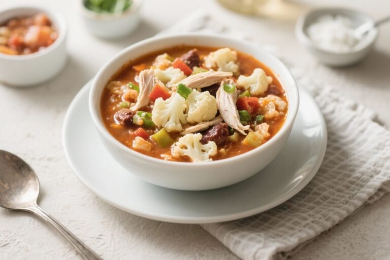 Keto White Chicken Chili With Cauliflower – Cozy, Creamy, And Low-Carb