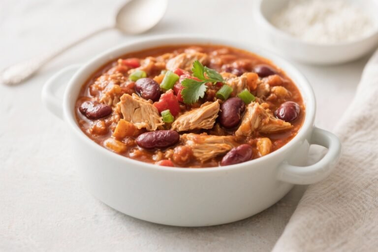 Dump-and-Go Chicken Chili With Beans – A Cozy, No-Fuss Dinner
