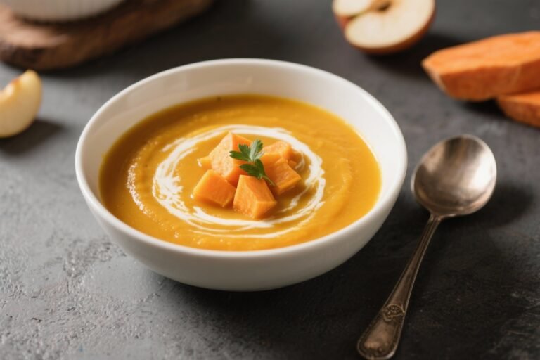 Sweet Potato and Apple Soup – Cozy, Bright, and Comforting