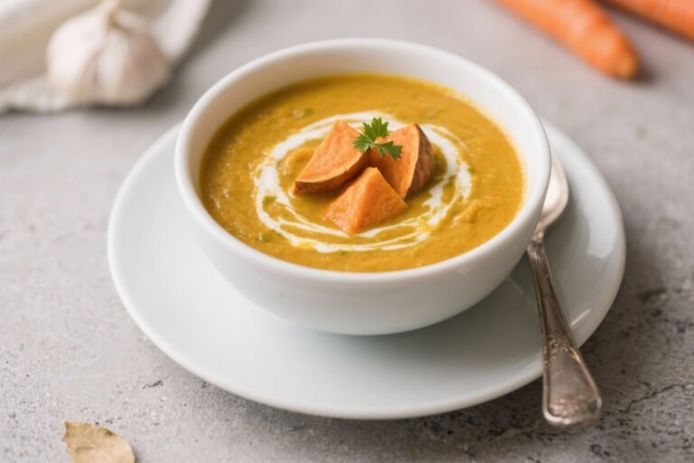 Curried Sweet Potato and Carrot Soup – Cozy, Vibrant, and Simple