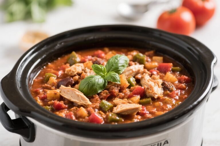 Tomato Basil Chicken Chili (Slow Cooker) – Cozy, Bright, and Effortless