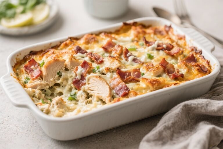 Keto Chicken Bacon Ranch Casserole – Creamy, Cozy, and Low-Carb