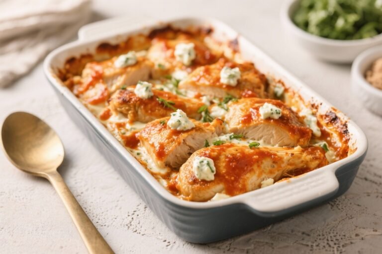 Buffalo Ranch Keto Chicken Bake – Creamy, Spicy, and Low-Carb Comfort Food