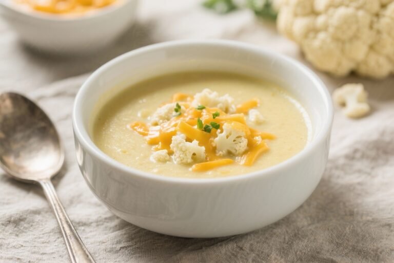 Cheesy Keto Cauliflower Soup – Creamy, Cozy, and Low-Carb