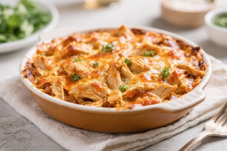 Keto Buffalo Chicken Casserole – Spicy, Creamy, and Low-Carb Comfort