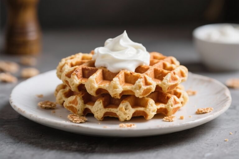 Crispy Protein Waffles With Greek Yogurt Topping – Easy, Satisfying, and High-Protein