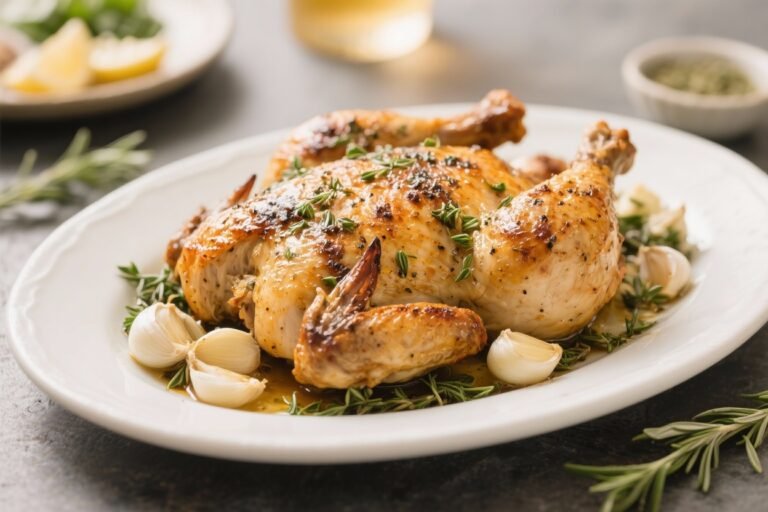 Garlic Herb Roasted Keto Chicken – Crispy Skin, Juicy Meat, Low-Carb Comfort