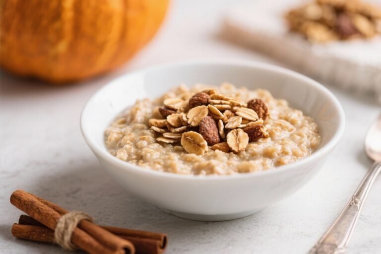 Protein-Packed Pumpkin Spice Oatmeal – Cozy, Nourishing, and Ready in Minutes