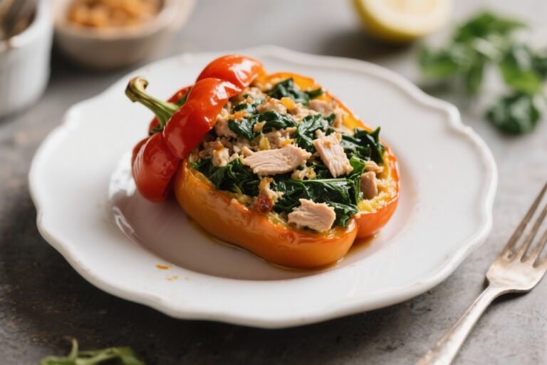 Healthy Turkey & Spinach Stuffed Peppers – A Simple, Satisfying Weeknight Dinner