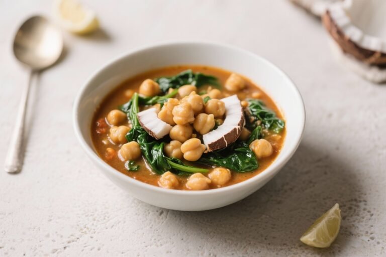 Chickpea Spinach Coconut Stew – Creamy, Cozy, and Weeknight-Friendly