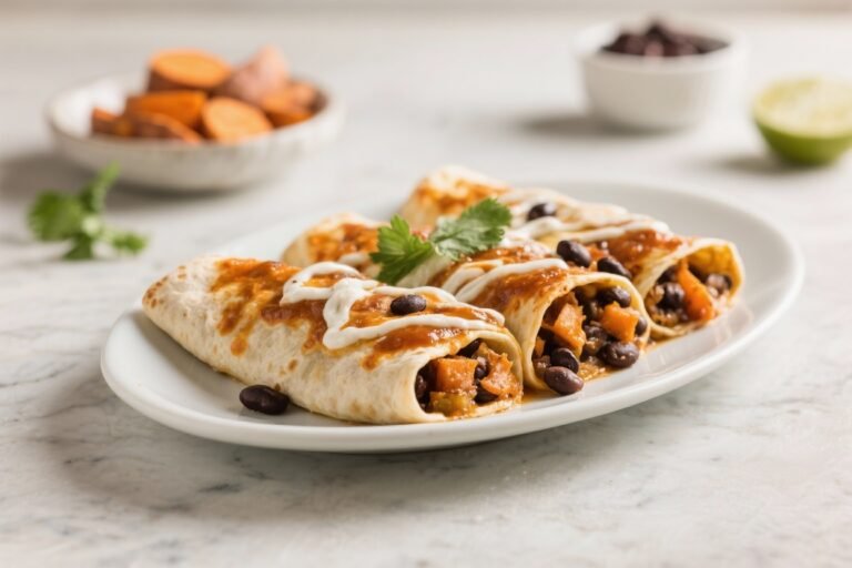 Sweet Potato & Black Bean Enchiladas – Comforting, Colorful, and Weeknight-Friendly