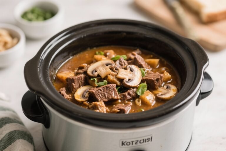 Keto Crockpot Beef and Mushroom Stew – Comforting, Low-Carb, and Easy