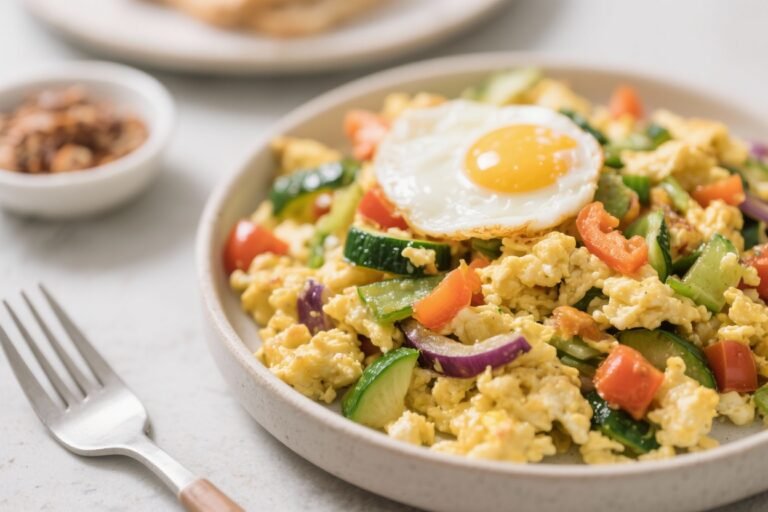 Veggie Egg White Breakfast Scramble – Light, Fresh, and Satisfying