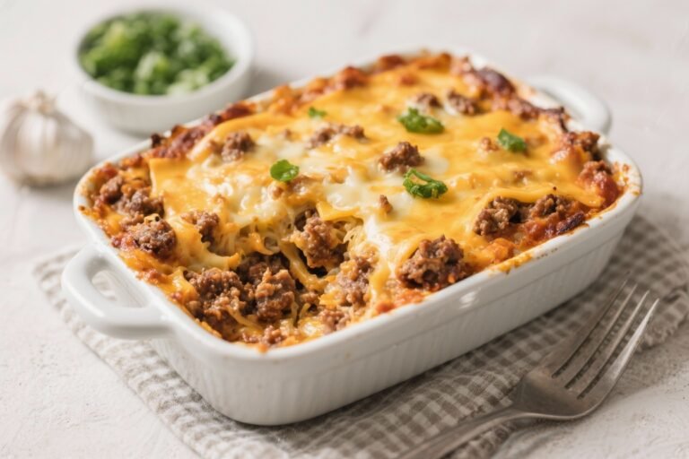 Keto Cheeseburger Casserole – A Cozy, Low-Carb Weeknight Favorite