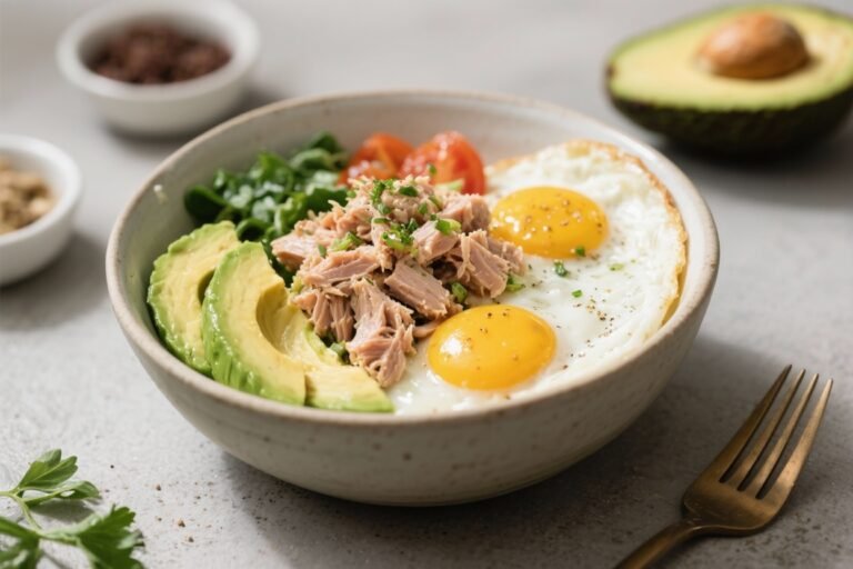 High-Protein Avocado Tuna Breakfast Bowl – Simple, Satisfying, and Ready Fast