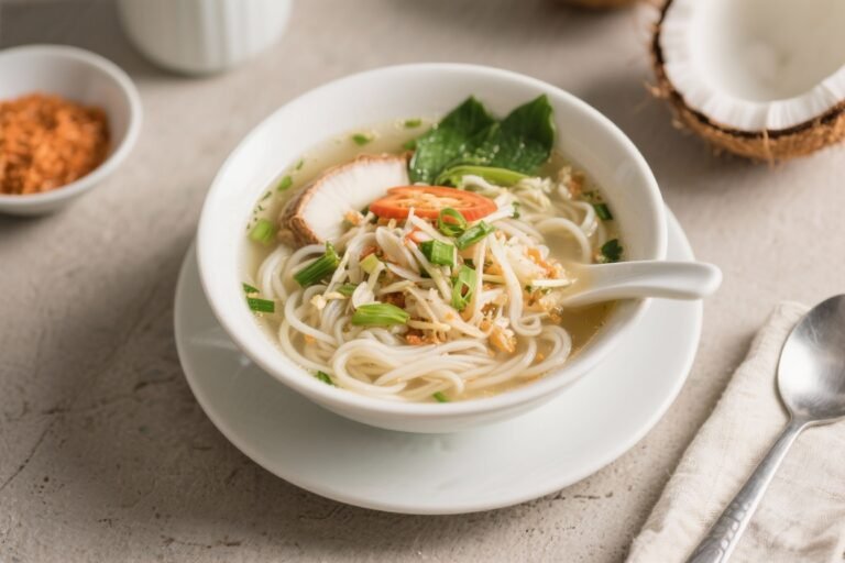 Thai-Inspired Coconut Noodle Soup – Creamy, Comforting, and Bright