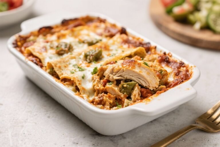Keto Chicken Enchilada Bake – Comforting, Low-Carb, and Weeknight Easy