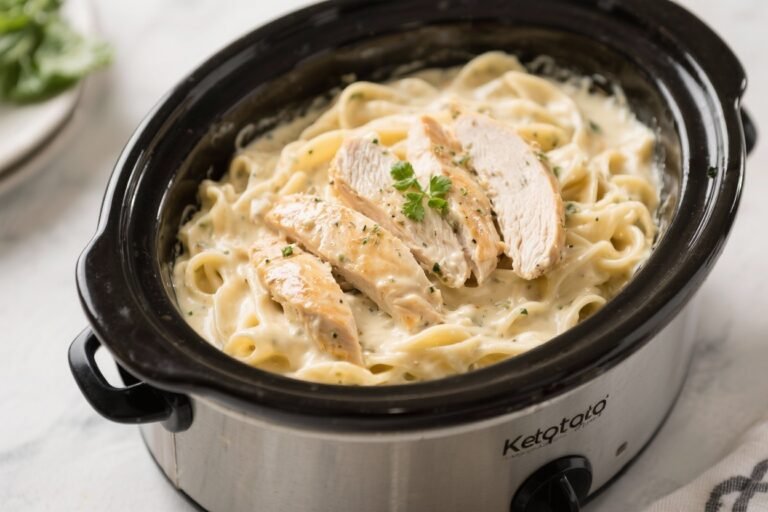 Crockpot Keto Chicken Alfredo – Creamy, Comforting, and Low-Carb