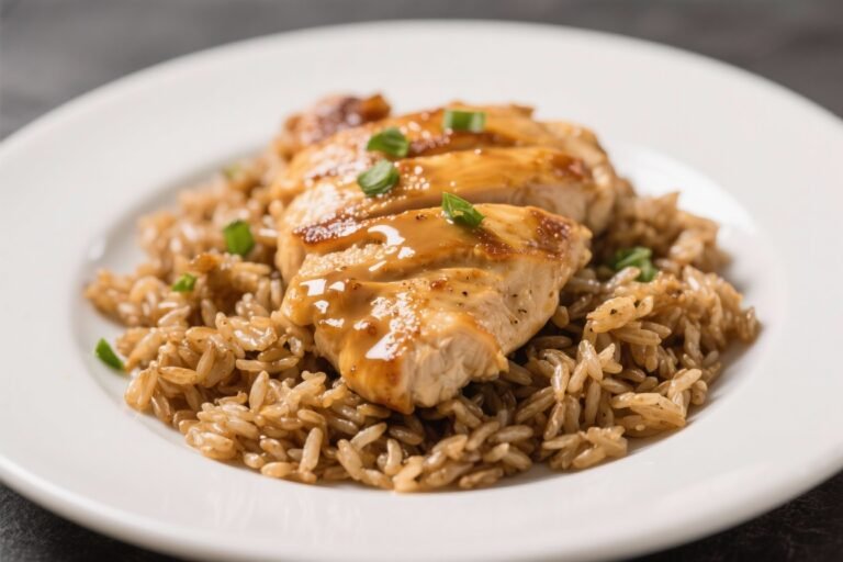 Honey Mustard Chicken with Brown Rice – Simple, Tangy, and Satisfying