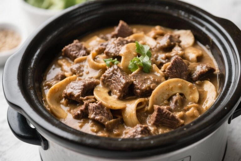 Slow Cooker Keto Beef Stroganoff – Cozy, Creamy, and Low-Carb