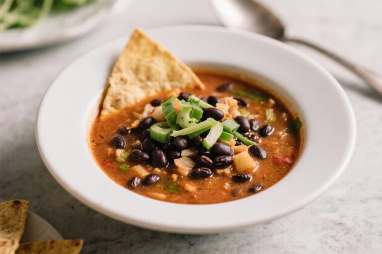 Vegan Tortilla Soup With Black Beans – Cozy, Zesty, and Weeknight-Friendly