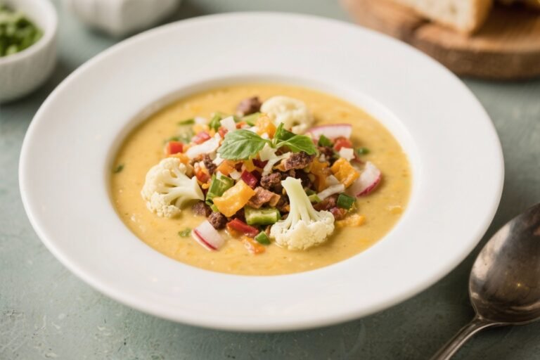 Keto Loaded Cauliflower Soup – Creamy, Comforting, and Low-Carb