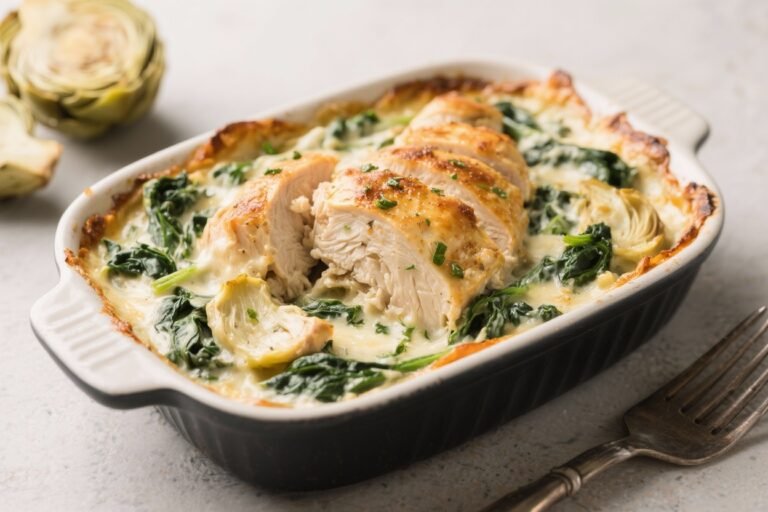 Creamy Spinach And Artichoke Chicken Bake – Comforting, Easy, And Crowd-Pleasing