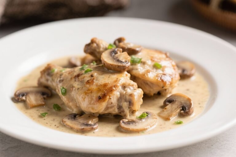 Creamy Mushroom Chicken Thighs – Comforting, Savory, and Weeknight-Friendly
