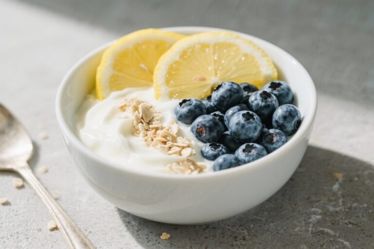 High-Protein Lemon Blueberry Yogurt Bowl – Bright, Creamy, and Satisfying