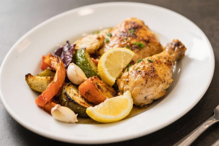 Lemon Garlic Chicken With Roasted Veggies – Bright, Simple, and Weeknight-Friendly