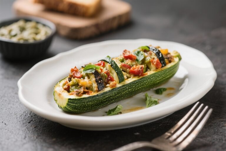 Vegan Mediterranean Stuffed Zucchini – Bright, Fresh, and Satisfying