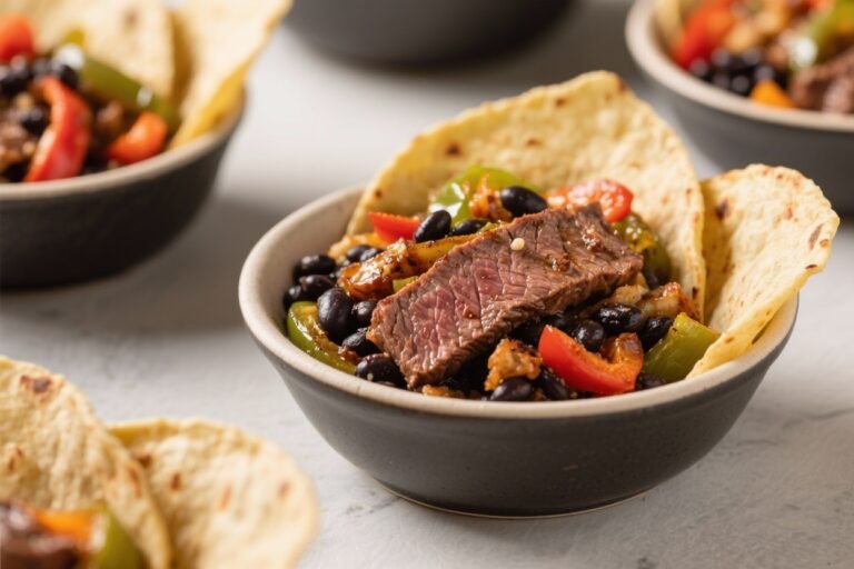 Steak Fajita Bowls with Black Beans and Peppers – A Fresh, Flavor-Packed Weeknight Dinner