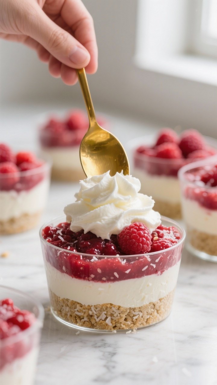 Close-up process shot: A spoon pressing a golden, “damp-sand” keto crust layer (almond flour, sh