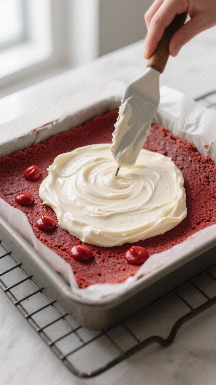 Cooking process, close-up detail: A parchment-lined 8x8 pan on a cooling rack with the freshly par-b