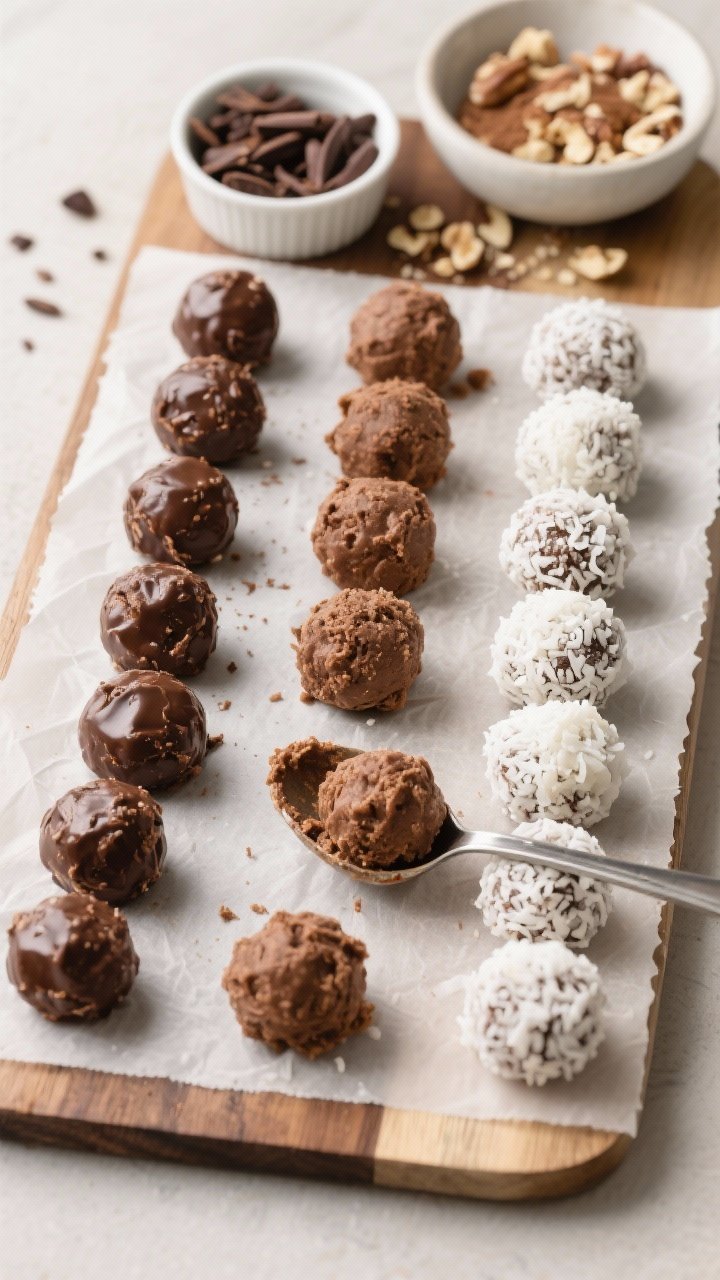 Overhead final presentation and process set: Top-down shot of a parchment-lined board with 16–20 N