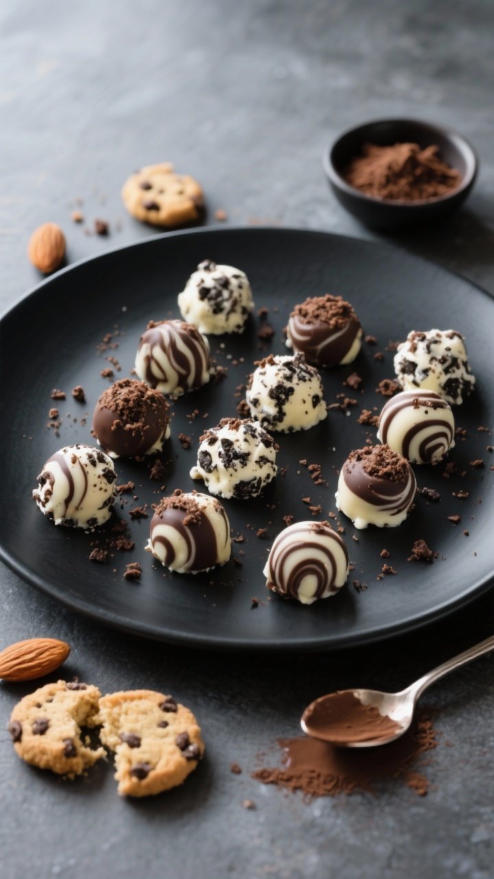 Overhead final presentation shot of assorted tablespoon-sized fat bombs arranged in a neat grid on a