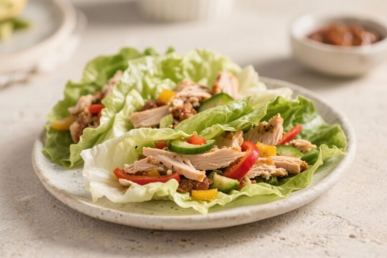 Turkey & Veggie Lettuce Wraps – Fresh, Light, and Satisfying