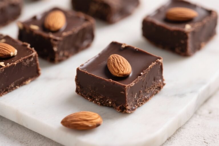 Keto Dark Chocolate Almond Fudge Squares – Rich, Nutty, and Low-Carb