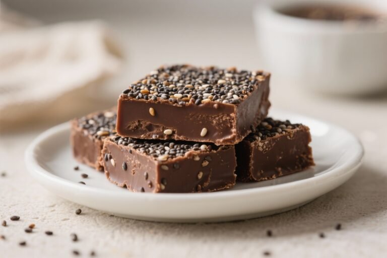 Quick No-Bake Chocolate Chia Fudge – Rich, Creamy, and Effortless