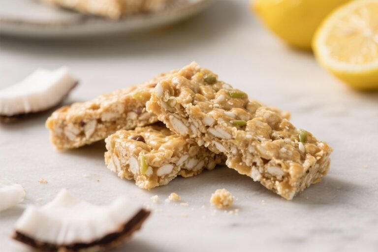 No-Bake Lemon Coconut Energy Bars – Bright, Chewy, and Ready in Minutes