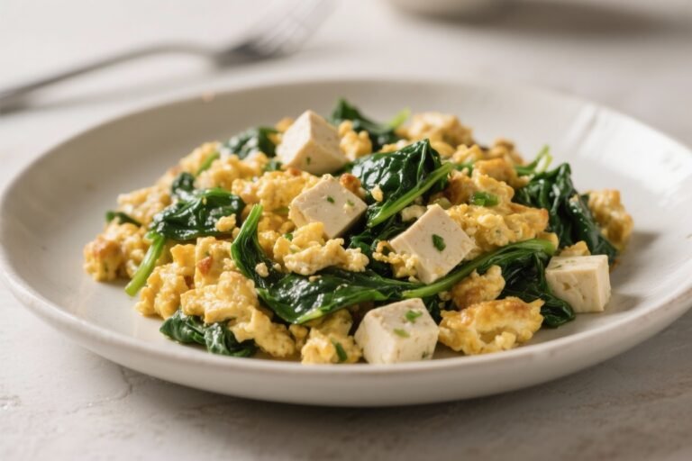 Tofu & Spinach Scramble – A Bright, Protein-Packed Breakfast