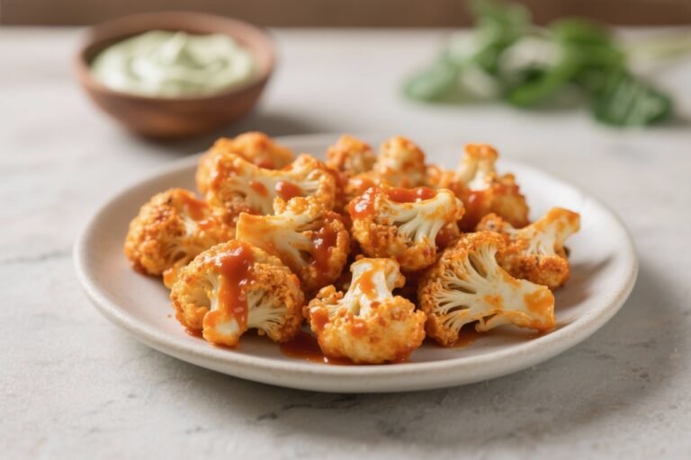 Buffalo Cauliflower Bites With Vegan Ranch – Crispy, Spicy, Crowd-Pleasing