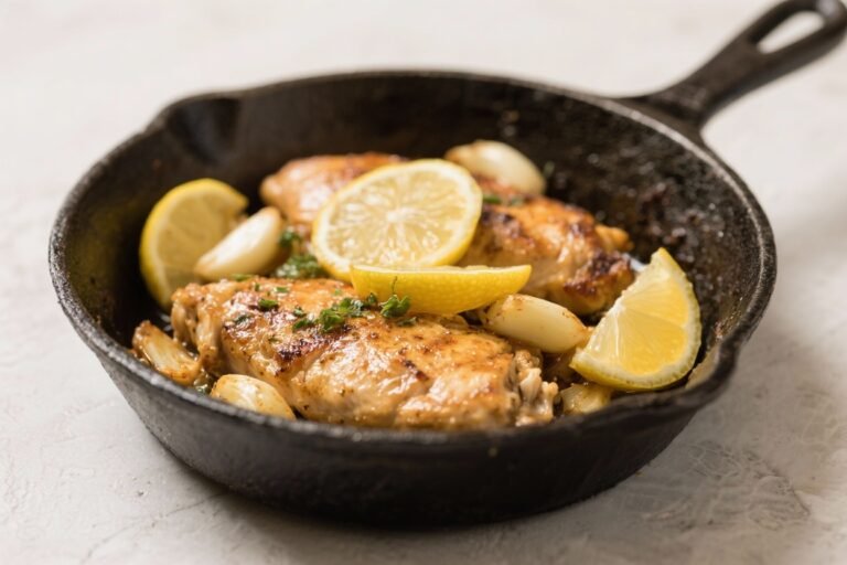 Lemon Garlic Chicken Skillet – Bright, Savory, and Weeknight Easy