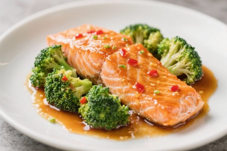 Sriracha Honey Glazed Salmon with Broccoli – Sweet, Spicy, and Weeknight Easy